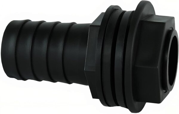 GASMIS Fassanschluss 3/4 Zoll AG 26 mm x 25 mm (1 Zoll) Schlauchanschluß, Inkl. 2 Dichtungen und Kontermutter, Tankdurchführung Regentonnendurchführung für Regenfass, Wassertonnen, 1 Stück