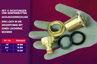 GASMIS Messing Regentonnendurchführung mit Hahnstück 1" AG