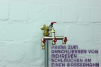 GASMIS 3-Wege Wasserverteiler G 3/4", 3-Fach Verteiler aus Messing mit Absperrhähnen, Wasserdurchfluss Regulier und Absperrbar, 1 Stück