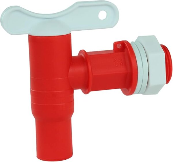 GASMIS Auslaufhahn für Regentonne, Kunststoff Ersatz-Hahn - 1 Stück - Wasserhahn für Regenwassertonne, Wassertonnen - Inkl. 2 Dichtungen und Kontermutter, 3/4 AG 26 mm