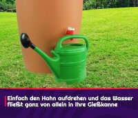 GASMIS Auslaufhahn für Regentonne, Kunststoff Ersatz-Hahn - 1 Stück - Wasserhahn für Regenwassertonne, Wassertonnen - Inkl. 2 Dichtungen und Kontermutter, 3/4 AG 26 mm