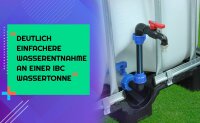 GASMIS IBC Schwanenhals 3/4" Auslaufhahn für Regenwassertank Wasserfaß Regenfass Container Tankhahn S60x6 PP Wasserhahn Absperrhahn 3/4X3/4X 1/2 IBC Adapter für das Bequeme Befüllen der Gießkanne