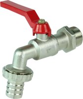GASMIS Auslaufhahn 3/4 Zoll AG - Made in Italy, Rot