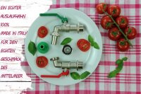 GASMIS Auslaufhahn 3/4 Zoll AG - Made in Italy, Rot