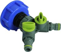 GASMIS IBC Adapter 1" mit 2-Wege-Ventil - on/off...