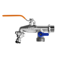 GASMIS Doppel-Wasserhahn aus Messing 3/4" - Abgang 1...