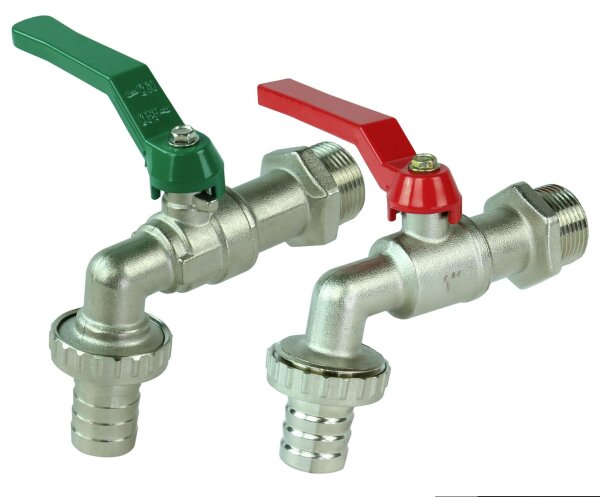 GASMIS Auslaufhahn verschiedene Größen - Made in Italy, Grün/Rot